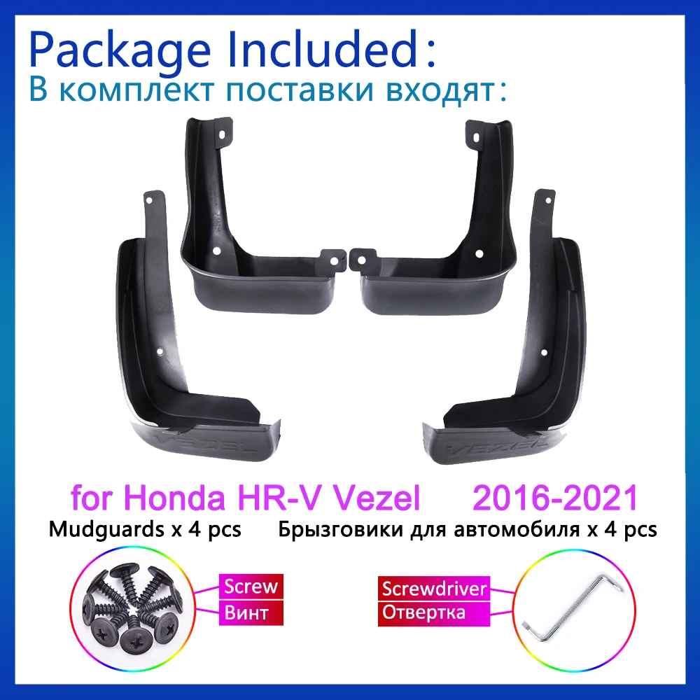 

4Pcs Accessories For Honda HR-V HRV Vezel 2016 2017 2018 2019 2020 2021 Mud Flaps Mudguards Splash Guards Rear Fender Flare