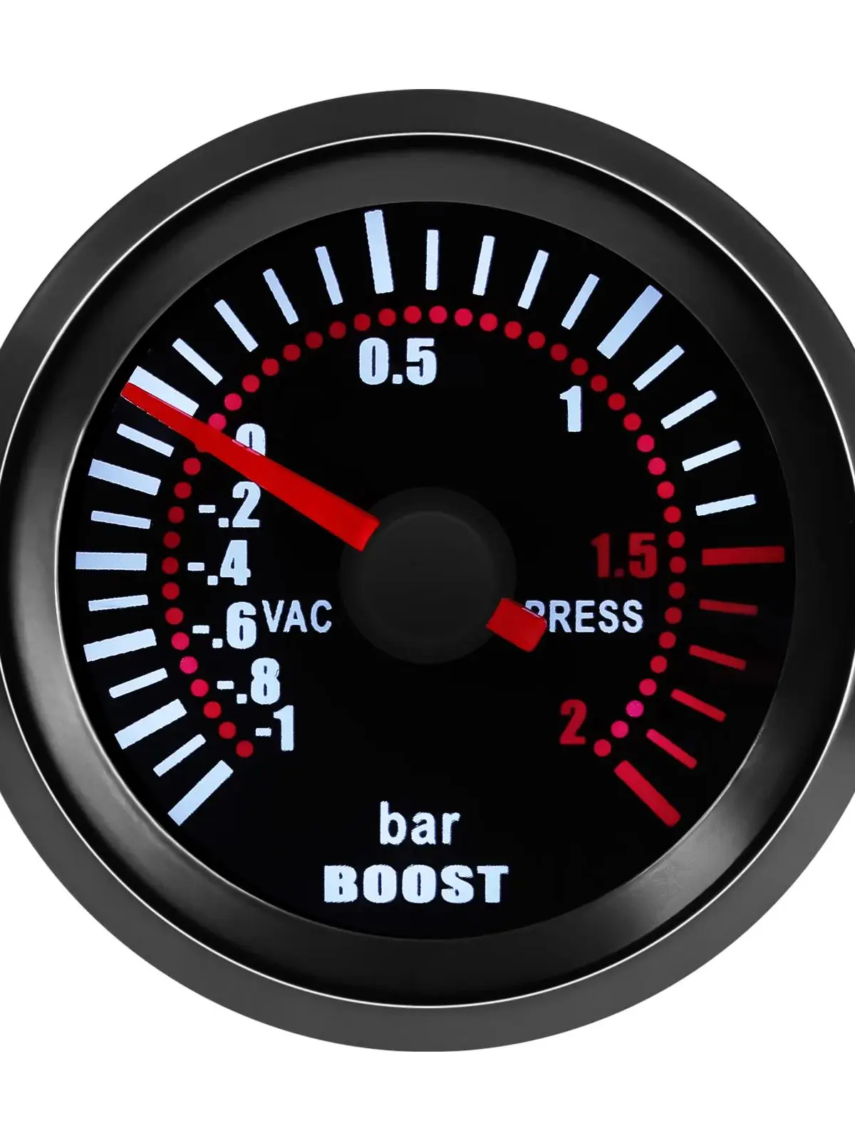 2 "52mm 12V voiture LED fumée Len-1 ~ 0 ~ 2 BAR Turbo Boost jauge Turbin mécanique Boost indicateur mètre pour moteur voiture accessoires