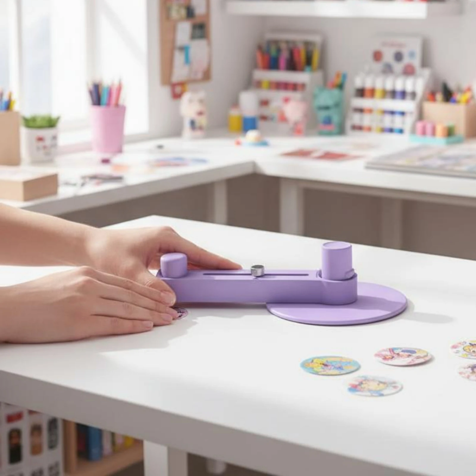 Picture 3: Button Fabricator Machine Easy to Use DIY Button Press Machine Anime Pin Designer Tool Sturdy Duty Pin Pin Making Kit