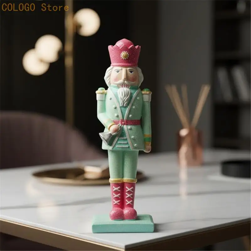 Glitter Resin Nutcrackers Figure Decors for Christmas Tabletop and Entryway Use D0LD