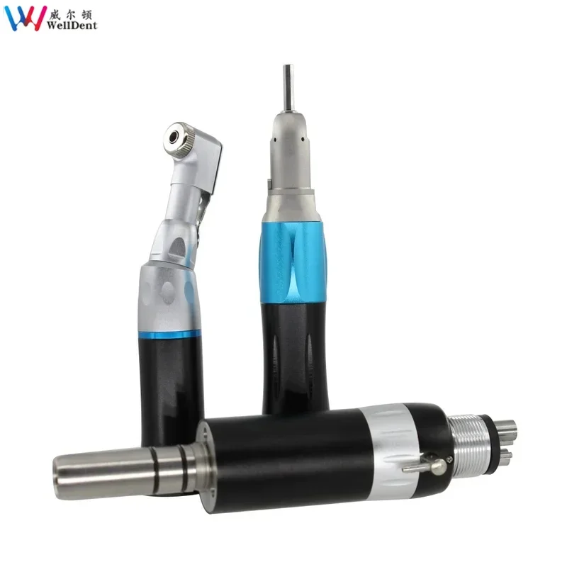 New Dental External Drain Set Slow Low Speed Straight Diagonal Mobile Phone Air Motor 4 Hole Color Handpiece