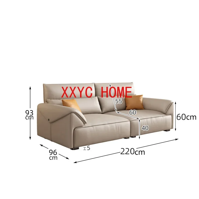 Light Luxury Leather Sofa Living Room Small Household Head Layer Cowhide Modern Simple Leather Sofa