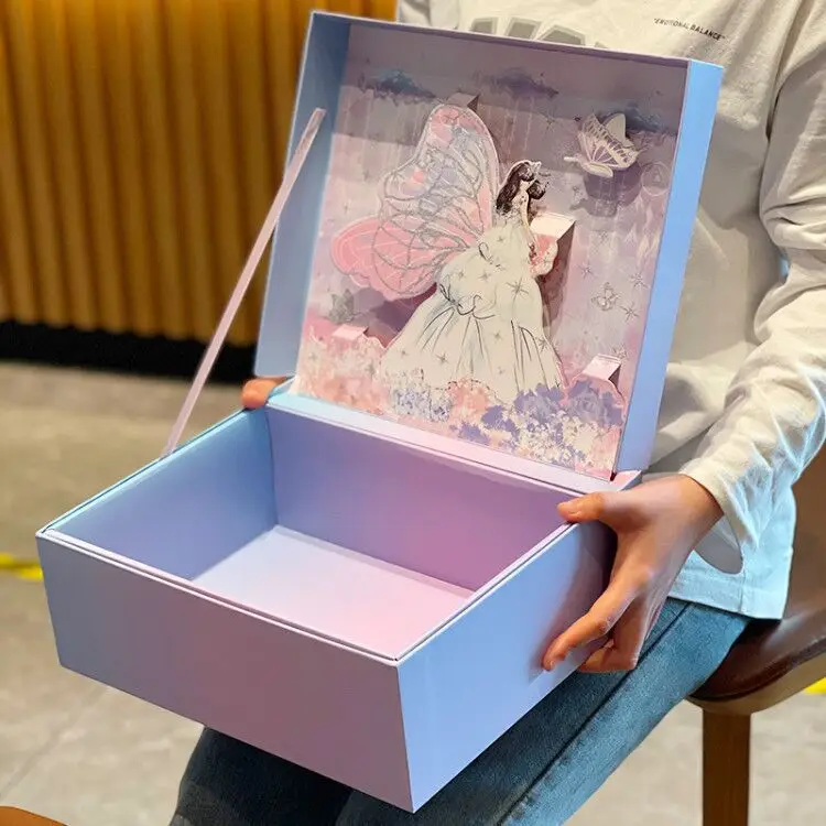 3D Relief Stereo Herbruikbare Luxe Geschenkdoos Set Verjaardagscadeaudoos voor huidige Bruiloft Verpakking Voor Meisjes Kind Decoreren Benodigdheden