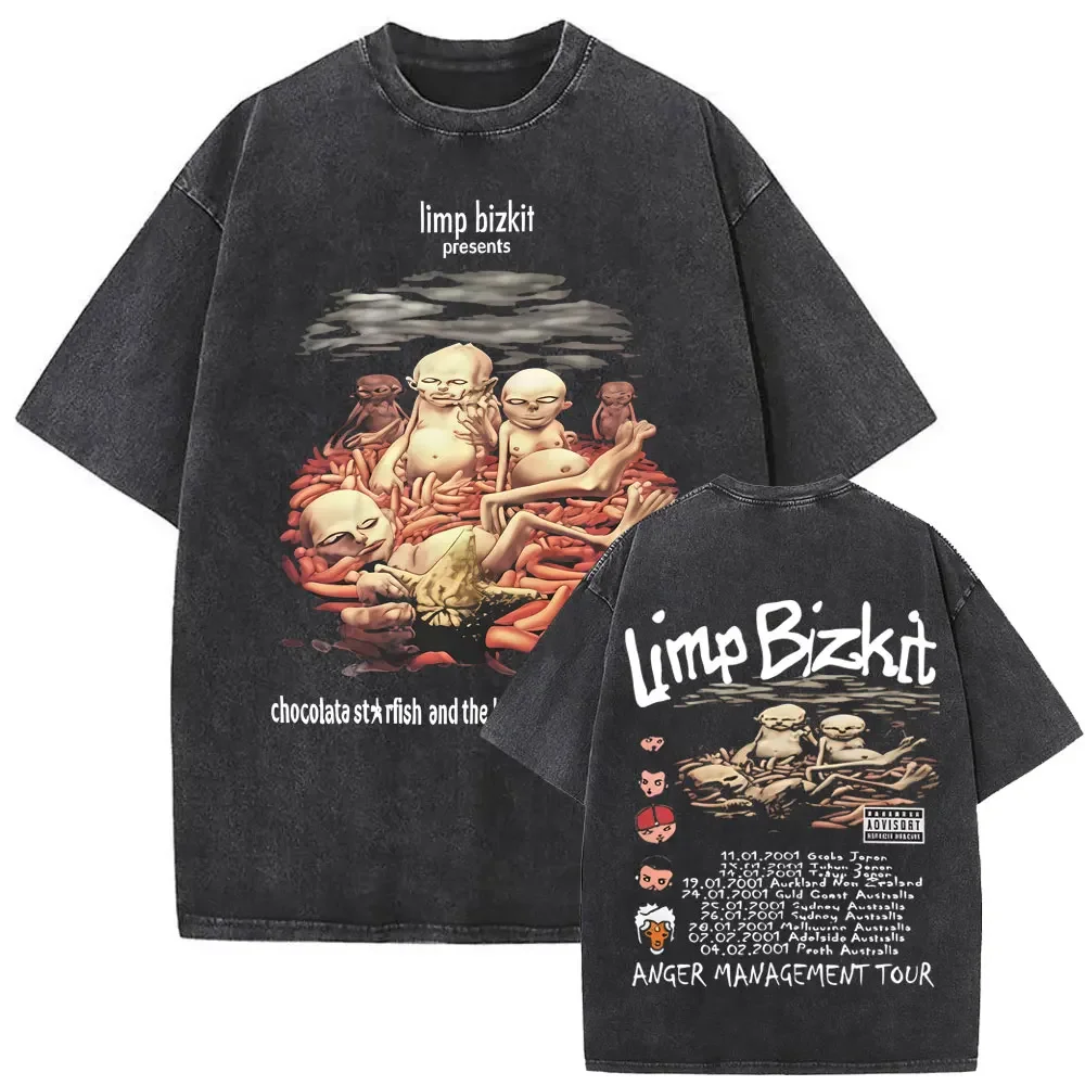 Washed Vintage Rock Band Limp Bizkit Significant Other Print T-shirts Men's Women Hip Hop Retro Oversized Short Sleeve T Shirts image 3