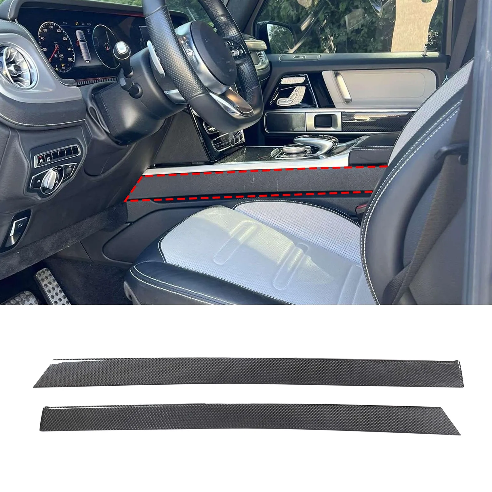 

Сухая боковая накладка на центральную консоль автомобиля из углеродного волокна для Mercedes G Class W464 2019-2024, боковая накладка на механизм управления автомобиля, аксессуары