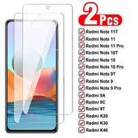 2pcs Screen Saver Sensitive Front Film For Xiaomi Redmi 9A 9C 9T K20 K30 K40  Tempered Screen Protector Note 9 10 11 Pro 10T 11T