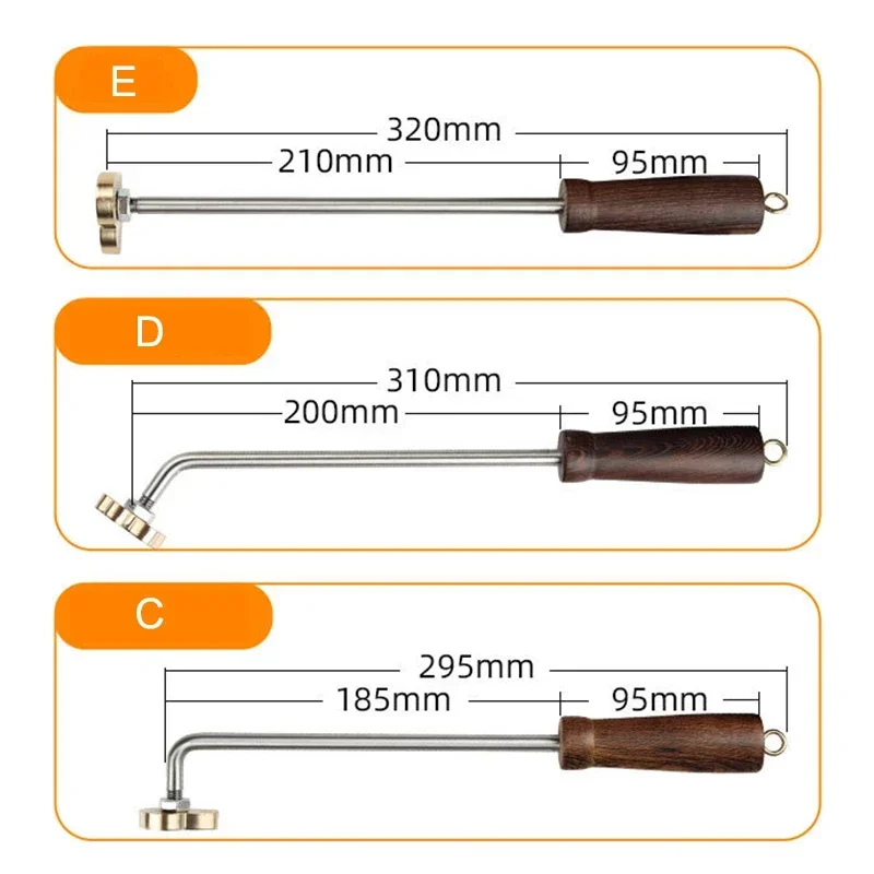 M5/M8 Universal Handle Brass Seal 304 Stainless Steel Handle Bread Branding Leather Embossing Wood Heat Iron Tool Accessories