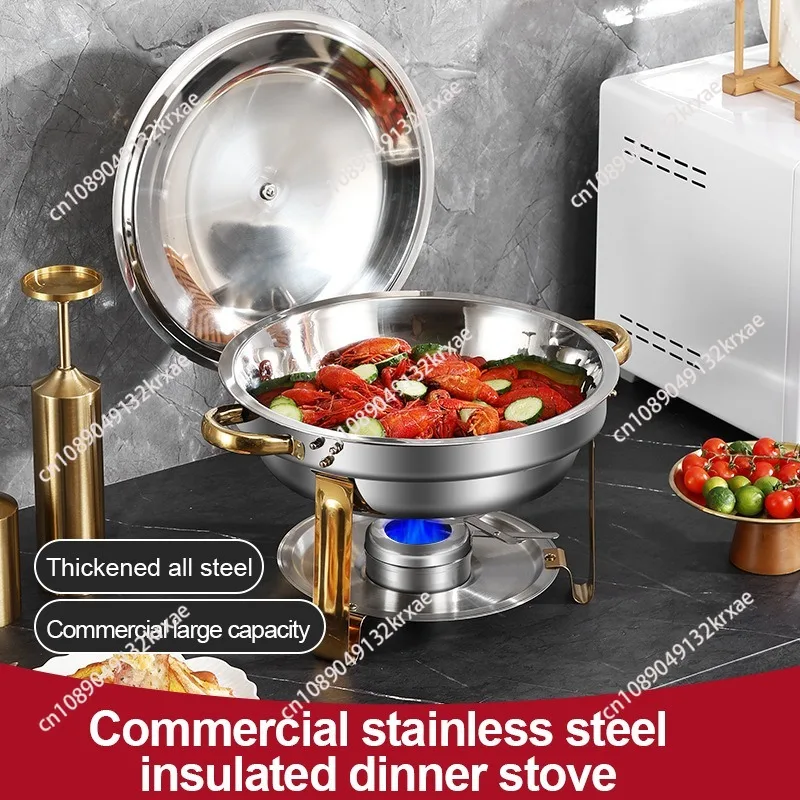 Stainless steel buffet stove restaurant hotel insulation stove round alcohol stove