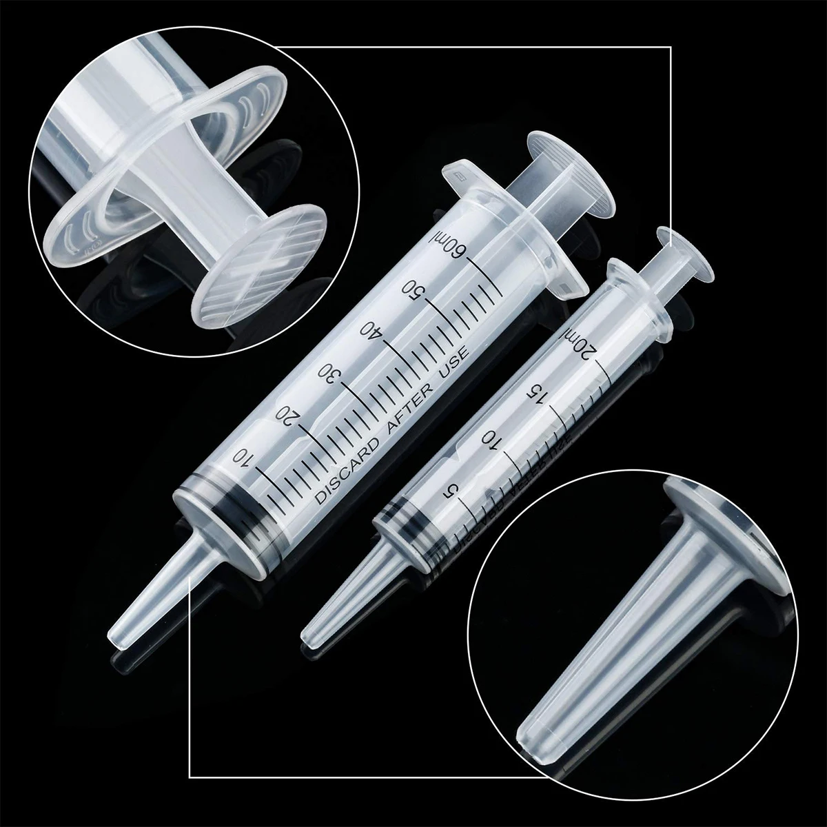 Spritzen-Set 60 ml 20 ml Industrielle Kunststoffspritze mit 100 cm praktischem Schlauch zum Nachfüllen von Flüssigkeiten, Füttern von Haustieren, Extraktion – Detail 2