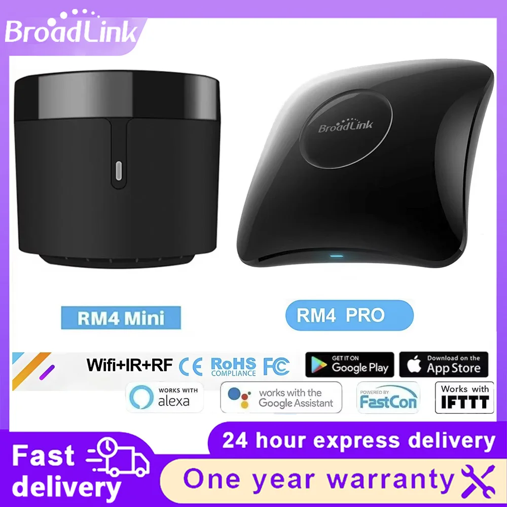 BroadLink RM4 Pro RM4+ HTS2 Version Smart Remote Control with Temperature Humidity Sensor Wireless Universal Remote Smart Home