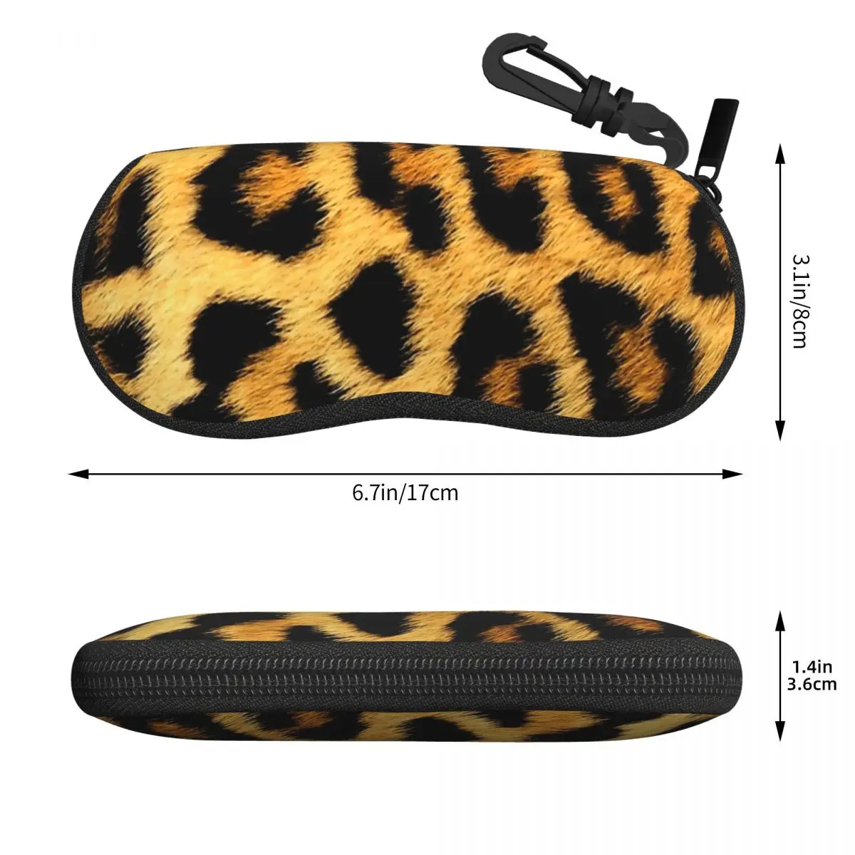 ヒョウ柄シェルメガネケース保護サングラスボックス女性男性ソフト眼鏡バッグポーチ