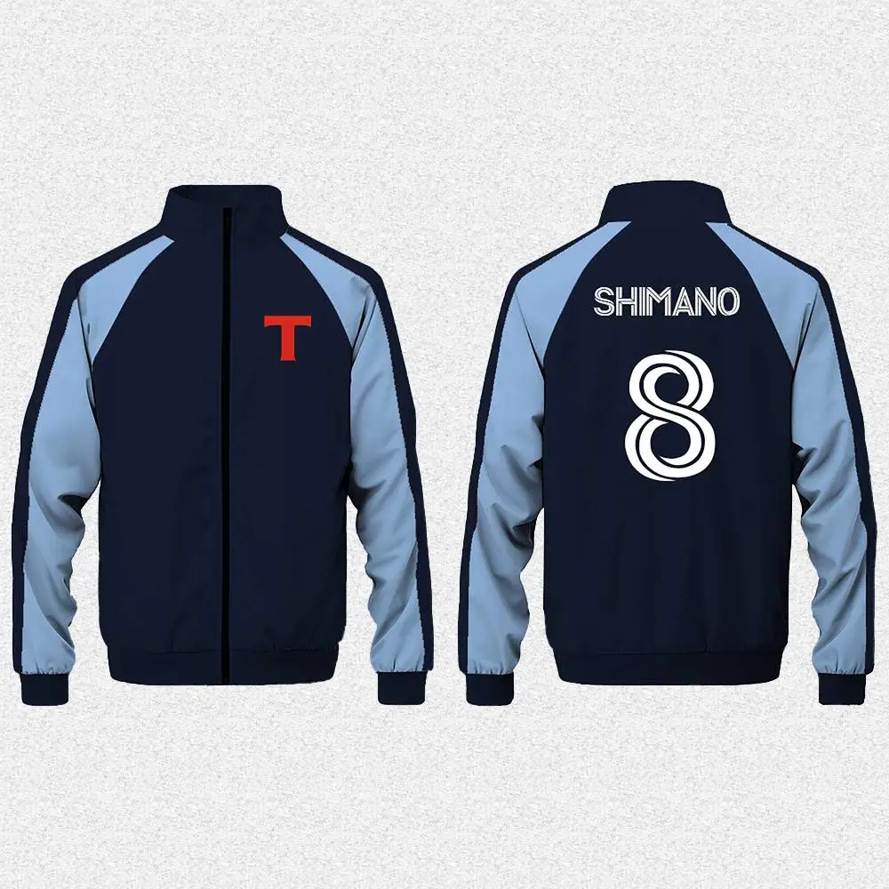 Captain Tsubasa Anime TOHO Team Uniform Fashion Football Uniform Men's Role Play Casual Jacket Customizable Stand Collar Jacket