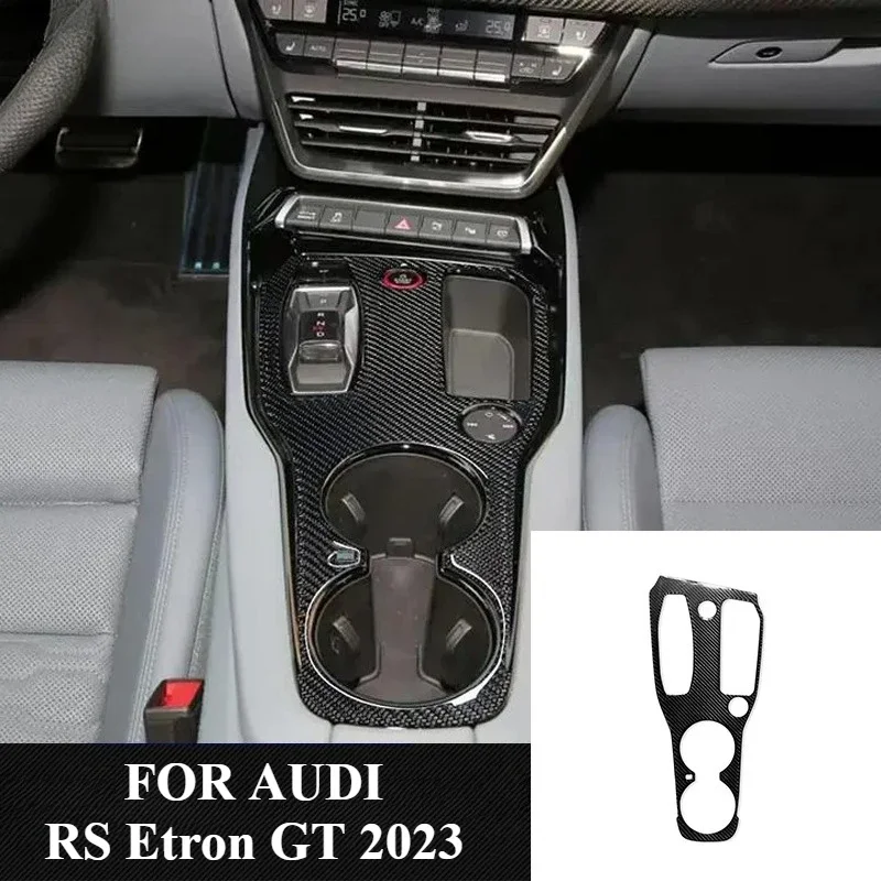 For Audi RS E-tron GT 2021 2022 2023 2024 2025 Real Soft Carbon Fiber Central Control Stickers Gear Shift Panel Decorative Frame
