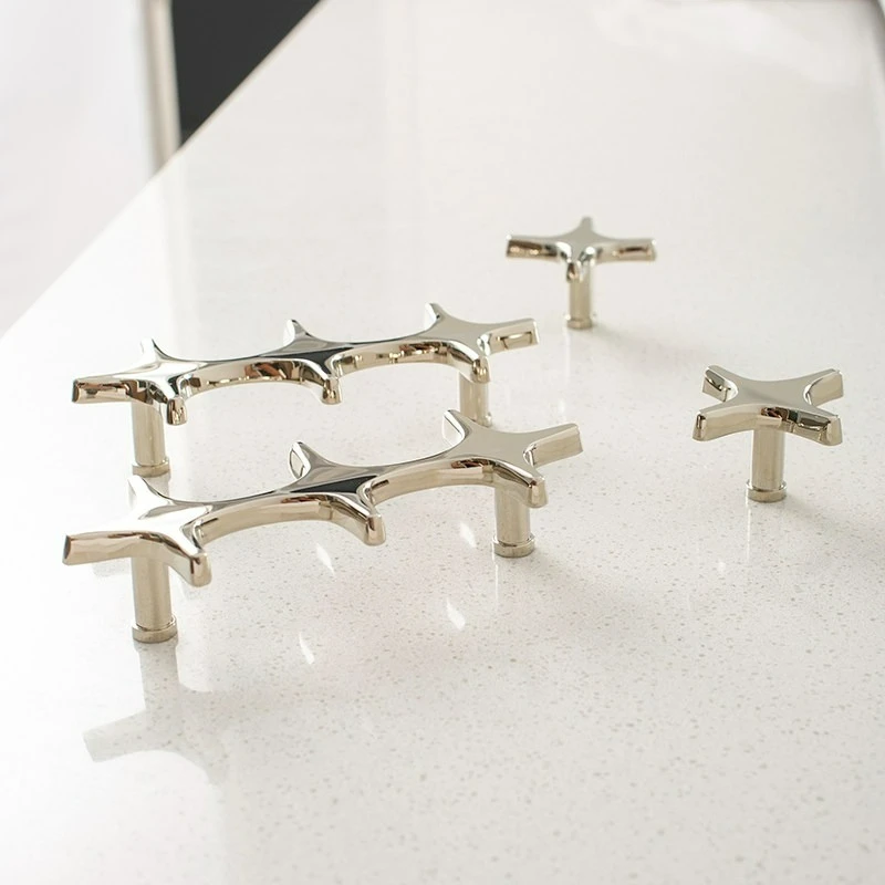 Minimalist Antique Wind Cabinet Door Handle Titanium Silver Coat Cabinet Shoe Cabinet Cross Handle