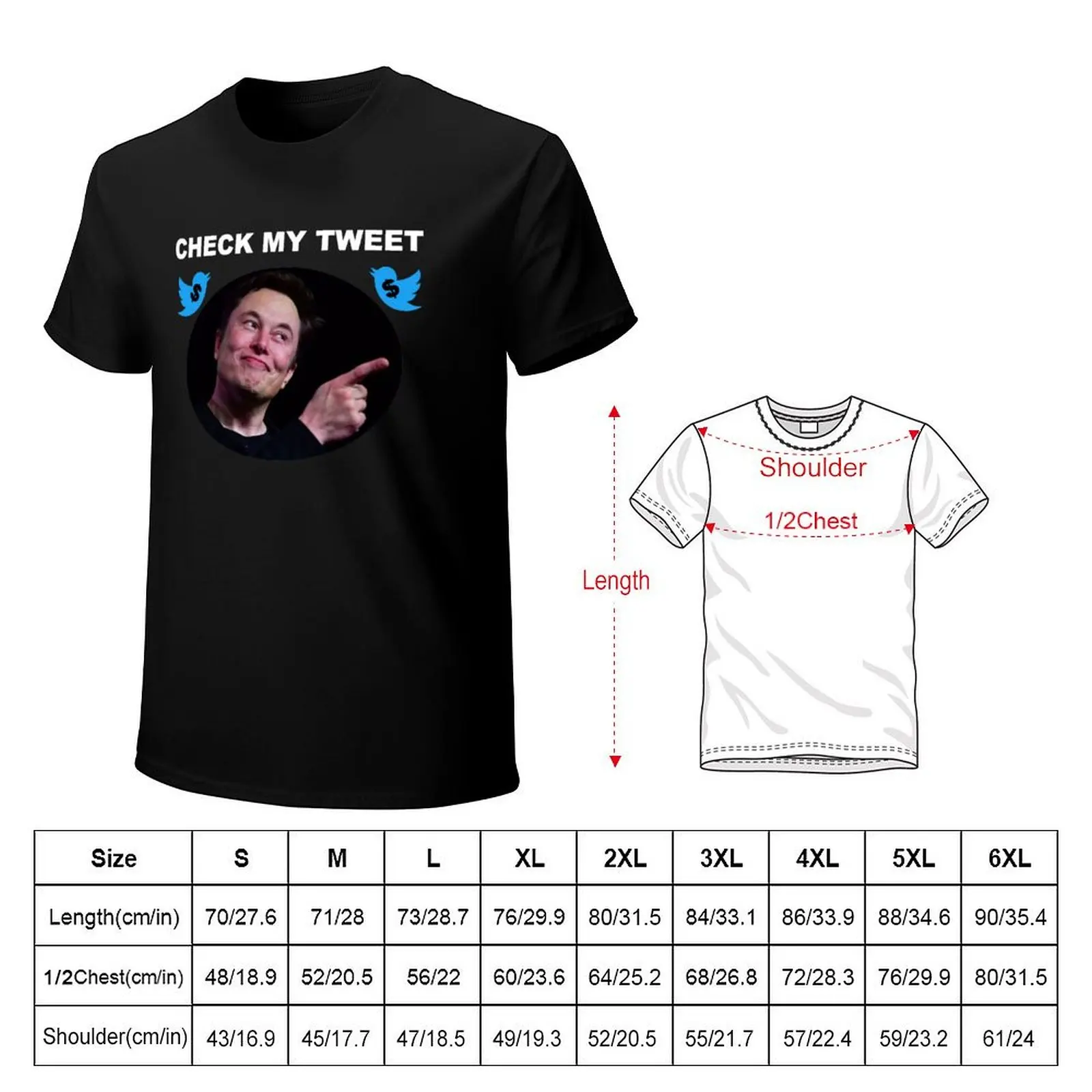 Elon Musk Tweet T-Shirt Street Style Casual Tee Shirt