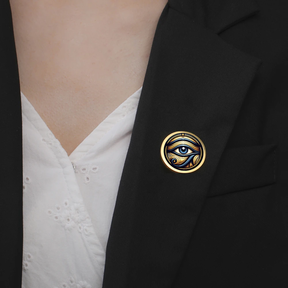 داوابارا عين را المصرية القديمة بروش حسن الحظ عين حورس الرمز الروحي التلبيب دبوس مجوهرات من صلب لا يصدأ