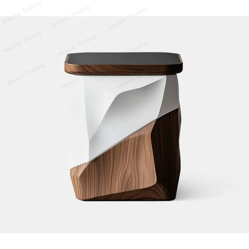 Contrasting color art solid wood edge few designer living room sofa solid wood small coffee table