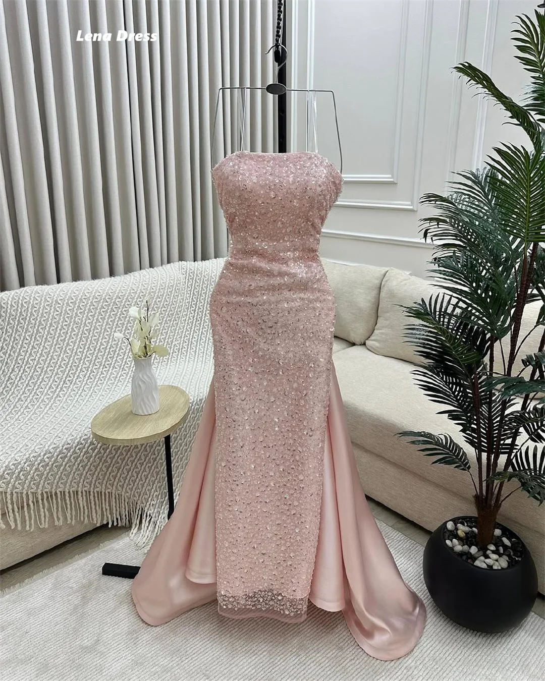 Lena robe soiree vestidos de noite feitos sob encomenda mulher elegante vestidos de festa para mulher 2025 rosa vestido de baile feminino 2025 sereia
