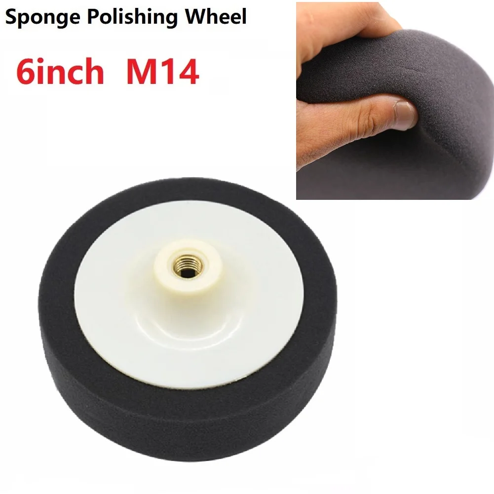 Imagem -06 - Cabeças de Esponja para Polimento de Carro Esponja de Lustro Composto Padrão Roda de Lustro de Espuma 150 mm