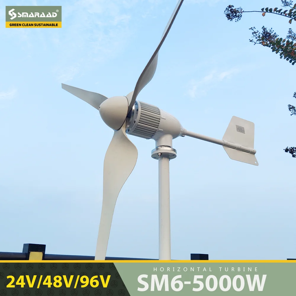 

Poland's More Powerful 5000w Horizontal Wind Turbine 48v 96v Low Speed More Efficient Low Noise