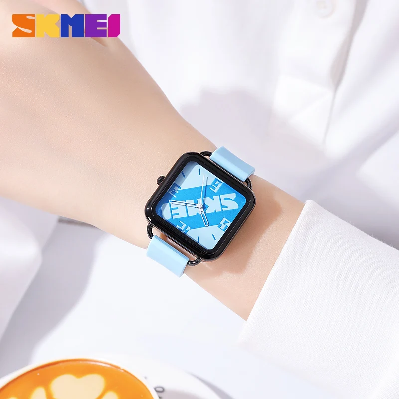 Relojes SKMEI 2196 de cuarzo para niños, correa de Gel de sílice, relojes de pulsera impermeables para niñas y niños, reloj femenino de moda, regalo femenino