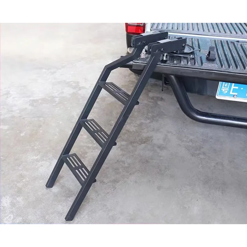 Imagem -02 - Universal Tailgate Rotary Ladder Adequado para Pickup Caminhão Porta Traseira do Carro Escada Auxiliar Dobrável 126cm