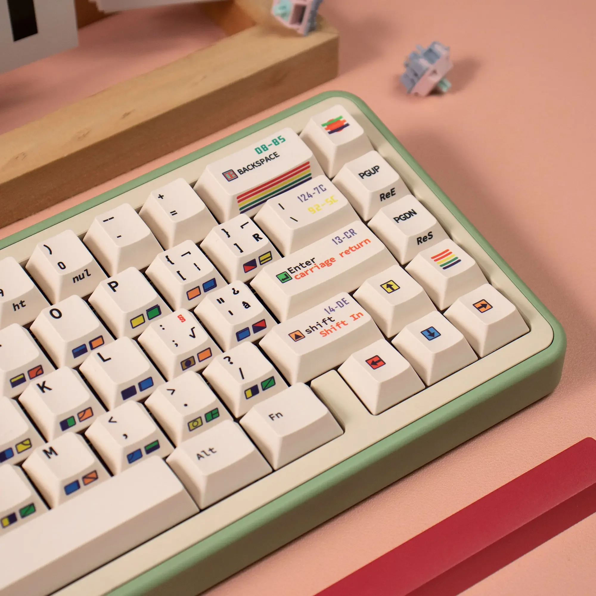 137 Toetsen Retro C64 R2 Thema Kant Gegraveerd Pbt Materiaal Cherry Profiel Keycap Aanpassing Draadloos Mechanisch Toetsenbord 키