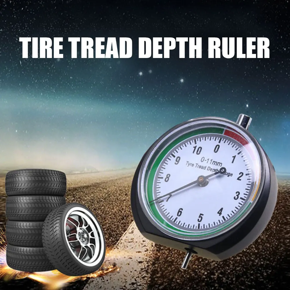 

Universal Car Tire Wear Detection Measure Tool Tire Tread Depth Gauge High Accuracy Wheel Meter Measurer Ruler with Storage Bag