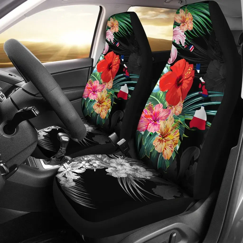 Alohawaii Seat Cover Car Seat Covers Set 2 Pc, Car Accessories Car Mats - Hawaii Map Hibiscus