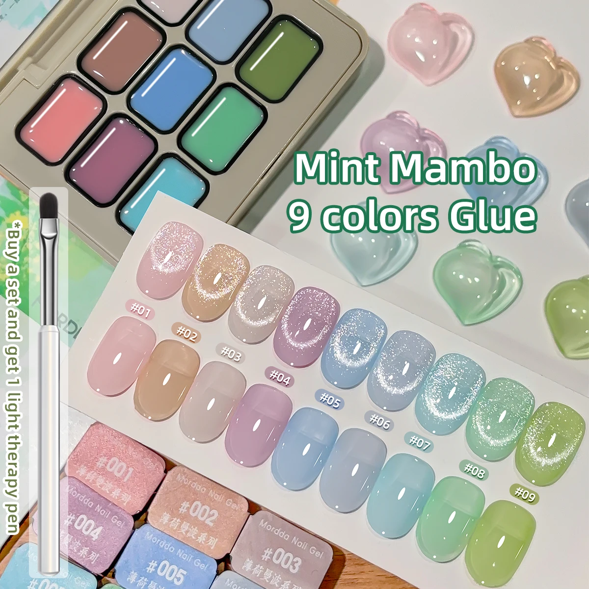 9-colors patter glue smudges canned high saturation popular semi-solid nail polish glue nail salon for special use