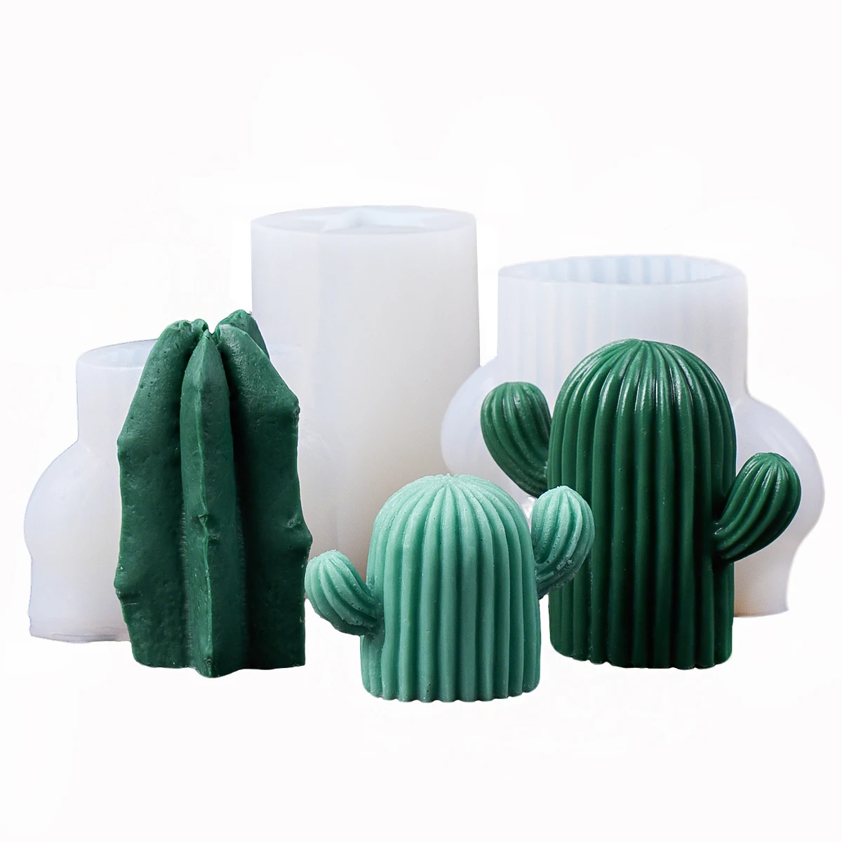 3D Cactus Silicone Candle Mold DIY Emulation Succulent Plants Handmade Soap Plaster Crafts Epoxy Casting Mold Cake Baking Tools