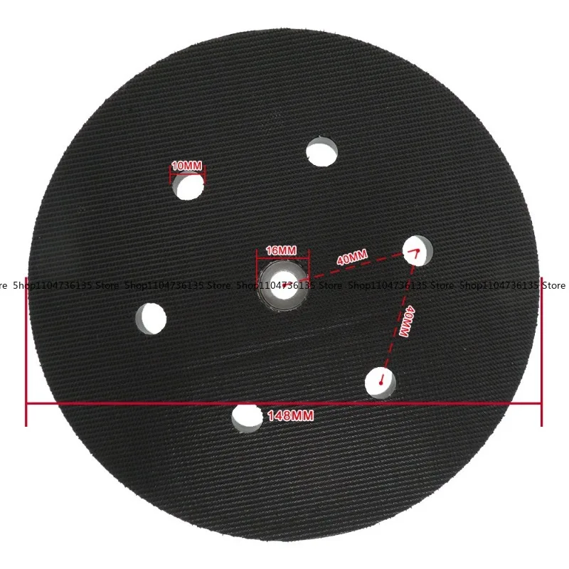 6-Inch 6-hole Electric Polishing Disc Self-adhesive Flocking Sandpaper Grinding Disc for Bosch 27627 Machine