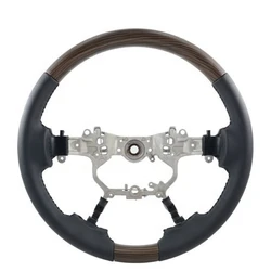 Wooden Steering Wheel Leather For Toyota Land Cruiser FJ200 LC200 16-22 Prado FJ150 18-23 Crown 14th 14-18 Alphard 15-23