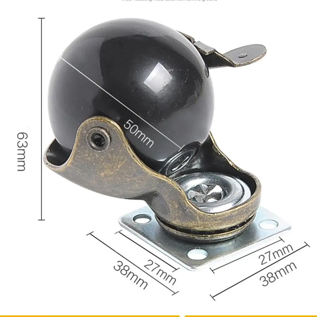 Heavy Duty Widened Wheel 2 Inch Swivel Plate PP Hooded Ball Casters with Brake 8 Piece Set for Desk