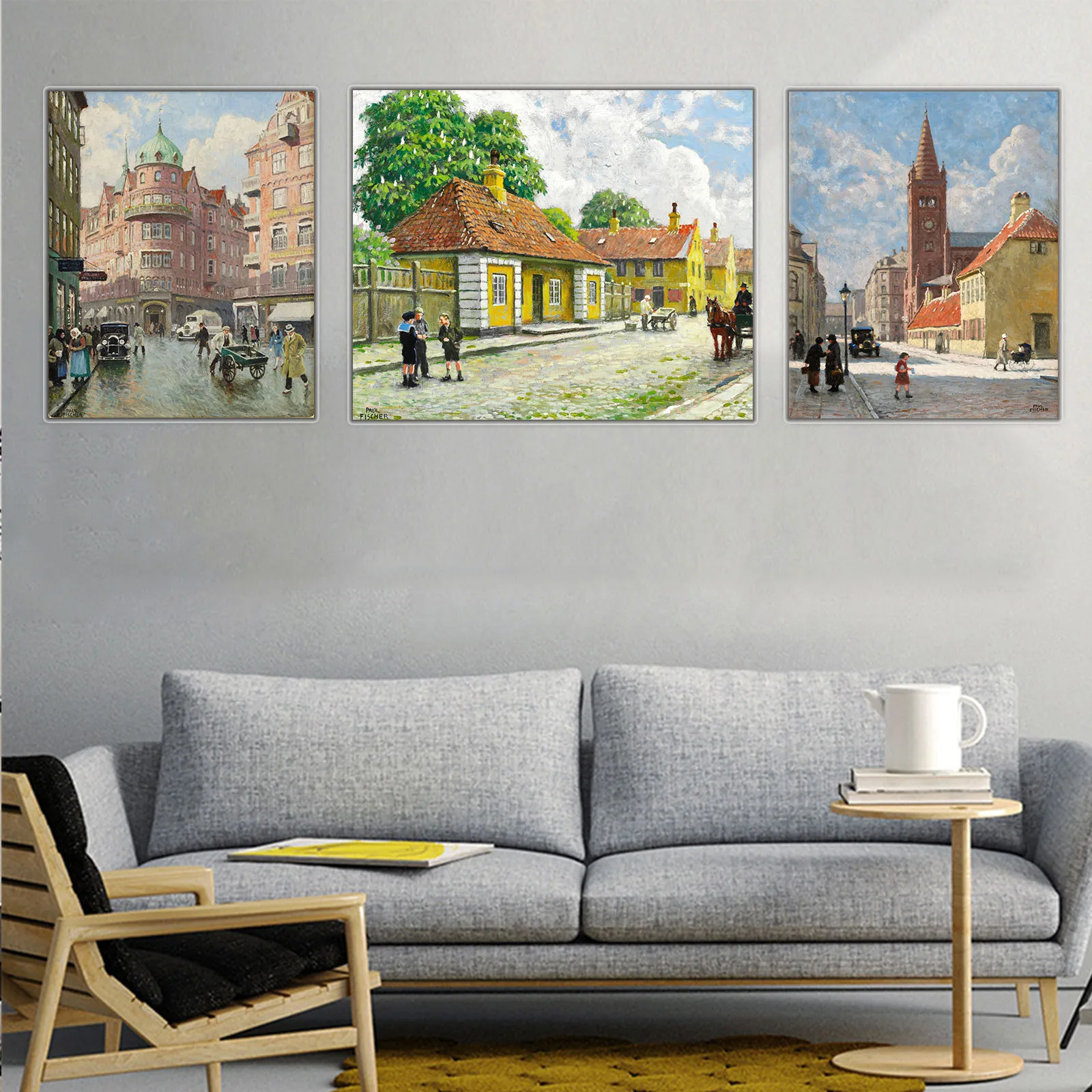 Arte danés atemporal de Paul Gustave Fischer: capas de colores ricas, composición realista, escenas vivas de la calle/vida de Copenhague