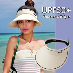 Summer Large Brimmed Empty Top Sun Protection Hat for WOMEN'S UV Protection Sun Hat, Sun Protection Hat for Showing Face, Small