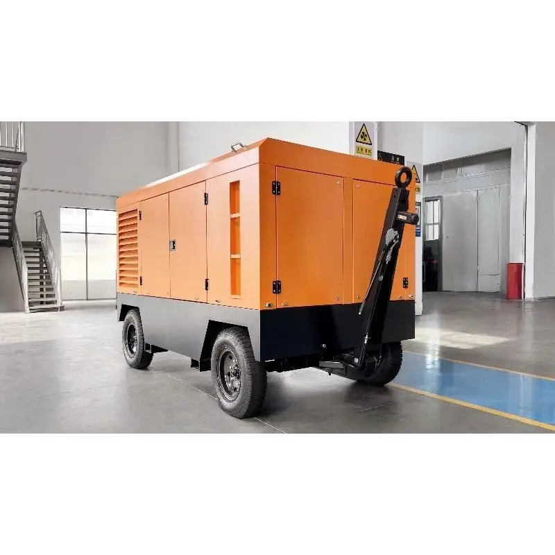 Stationary Diesel Screw Air Compressor 750cfm 21bar High Pressure Air Cooled Lubricated With Engine