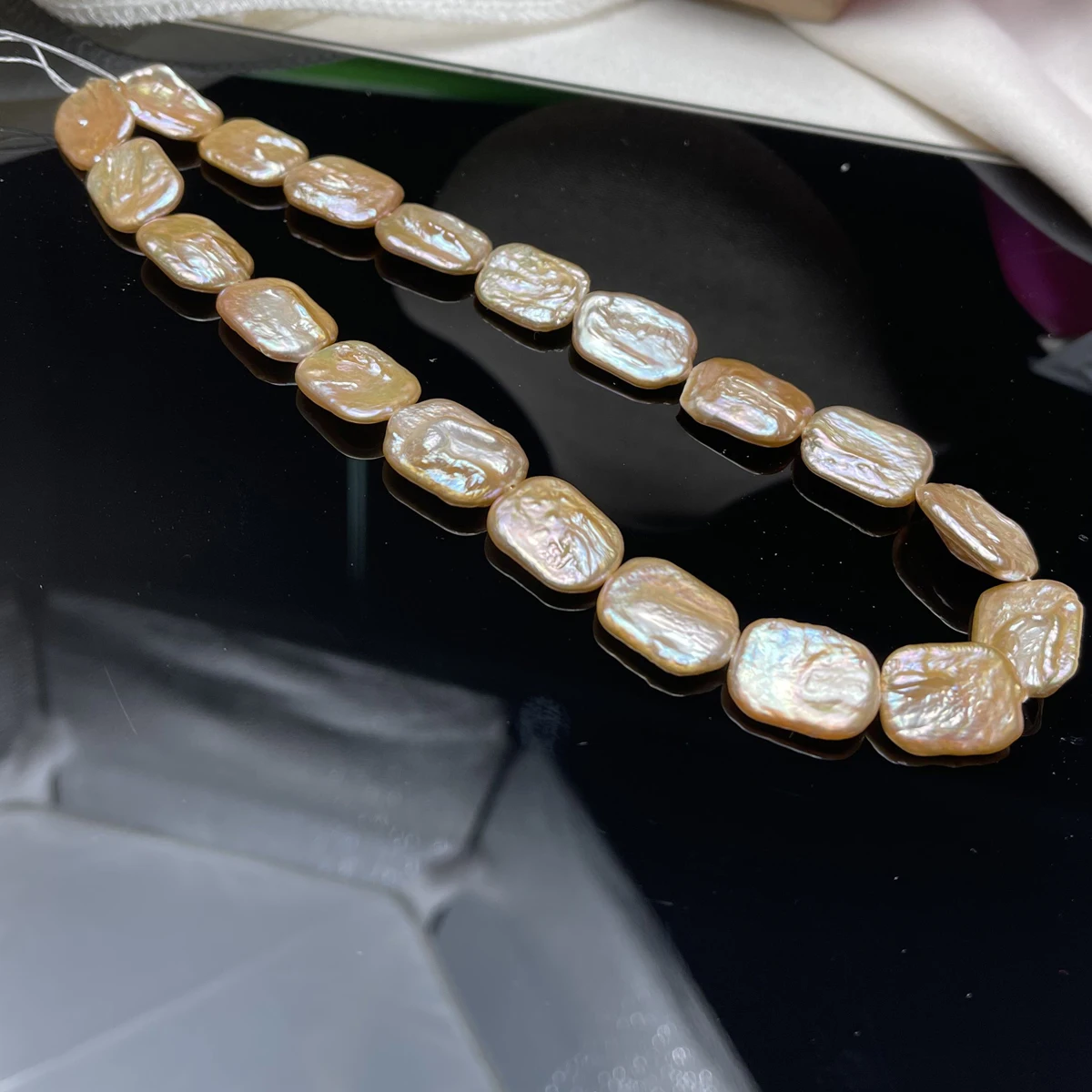 

1strand Natural Freshwater Pearl Square Shaped Beads Charms for DIY Women Men Necklace Jewelry Making Accessories 15x20mm