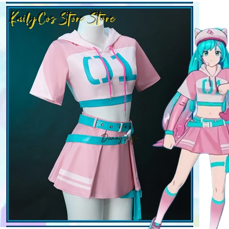 

Project Sekai Colorful Stage Mikuku Original 2025 Fortnit Косплей Костюм Гоночный костюм Хэллоуин Женский наряд Топ Юбки Шляпа