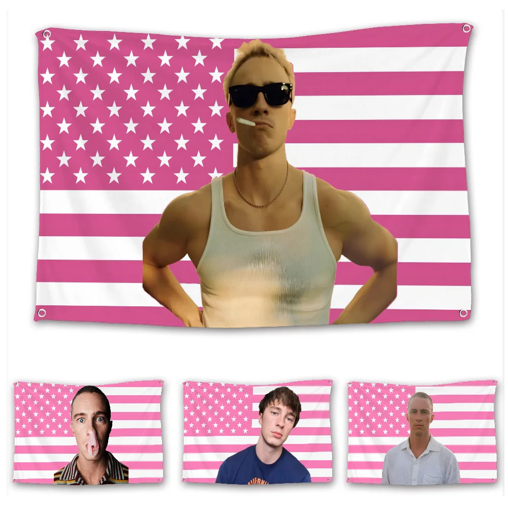 R-Rafe Cameron D-Drew Starkey cool Flag Creative Trump Gun Pattern American Hanging Flag President USA Polyester Printed Banner