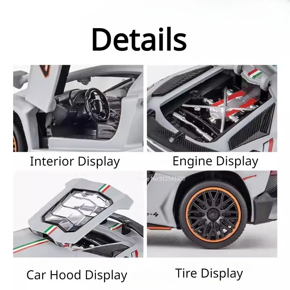 1:32 スケール アヴェンタドール LP780 SCV12 スポーツカーモデルおもちゃ金属ダイキャスト車両プルバックおもちゃコレクション男の子ホリデーギフト