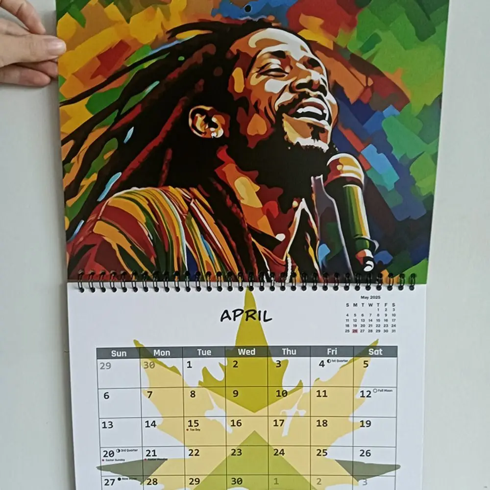

New 2025 Bob Marley Calendar Hangable Paper 2025 Calendar Creative Daily Organiser Calendar