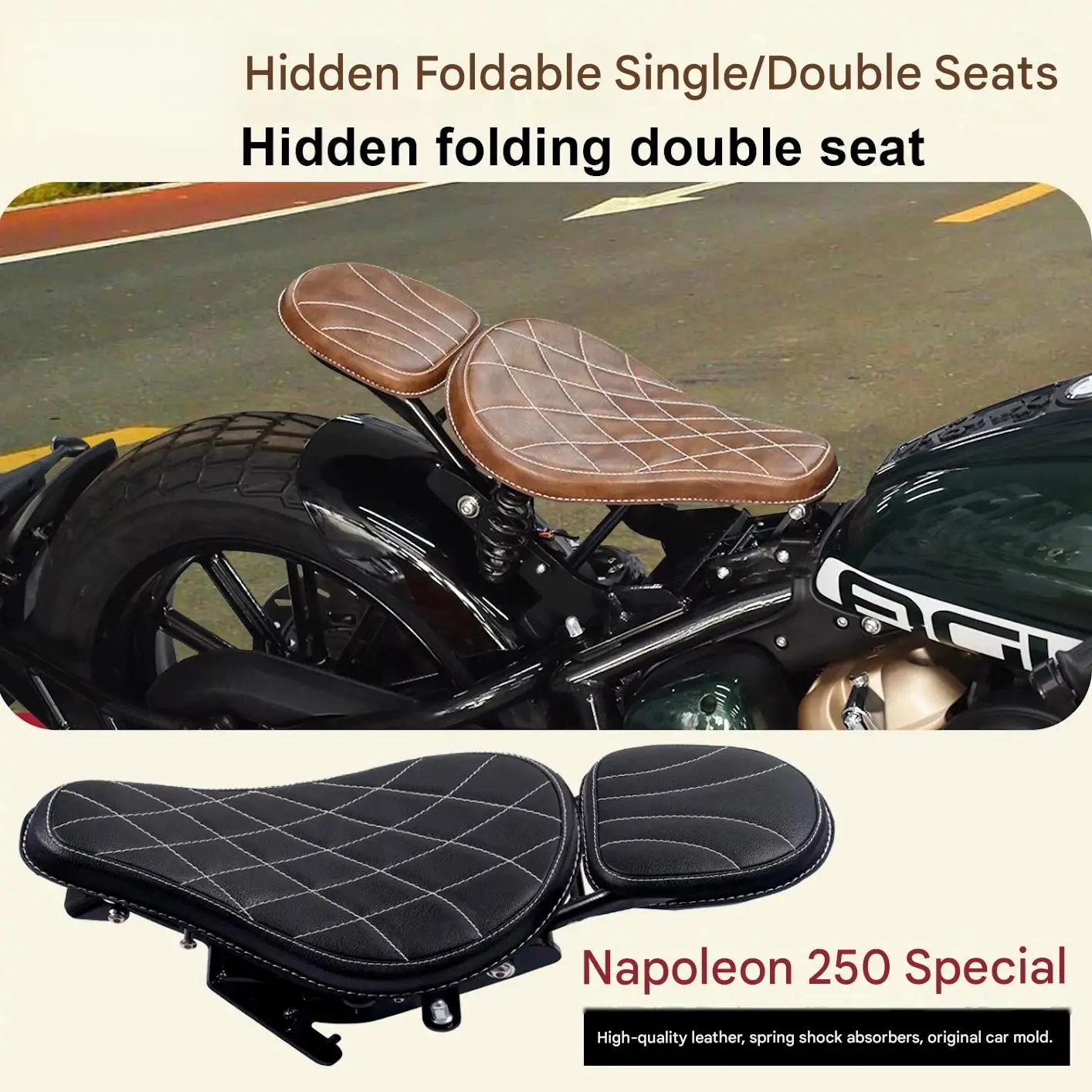 FOR Napoleon 250 Multi-Purpose Foldable Seat Comfortable Single Dual Riding Cushion Accessories for Enhanced Riding Experience