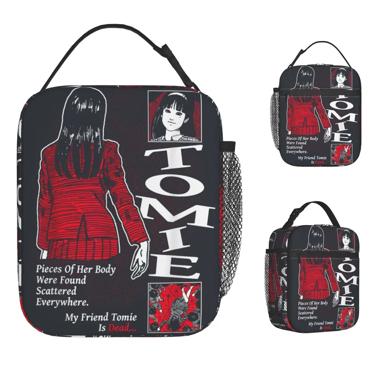 

Junji Ito My Friend Tomie Lunch Bag Vintage Lunch Box School Portable Insulated Tote Food Bags For Adult Oxford Print Cooler Bag