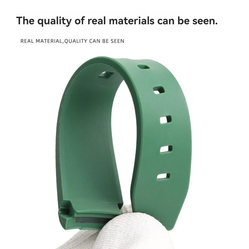 남성용 곡선 엔드 실리콘 다이빙 시계 밴드, 롤렉스 서브마리너 그린 헐크, 오메가 씨마스터, 방수 고무 스트랩, 20mm