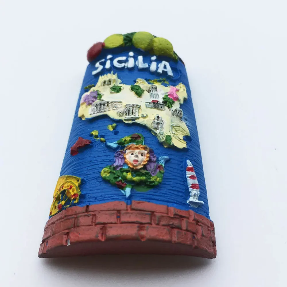 BABELEMI 1pcs Sicilia, Italy Fridge Magnet Souvenir Refrigerator Magnets