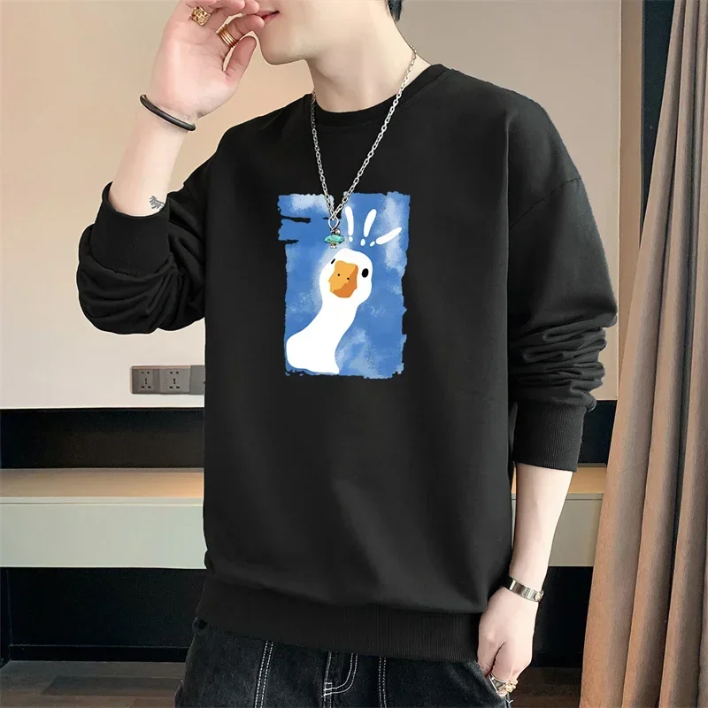 

New Autumn and Spring Long sleeved T-shirt for Men's Sweater Underlay Shirt for Men's Round Neck Pullover Sweater for Men