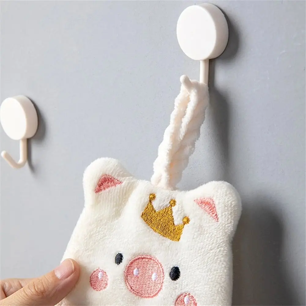 Soft Korean Style For Household Wall Kitchen Hand Towel Embroidery Handkerchief Cartoon Pig