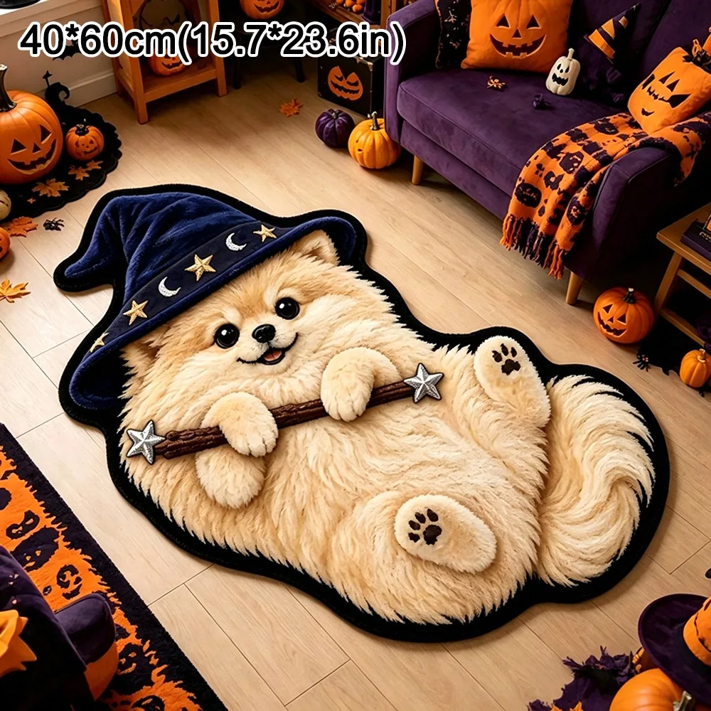 Special-shaped Puppy Print Rug Pet Theme Rug Soft Animal Floor Mat Decorative Carpet Puppy Print Entryway Mat