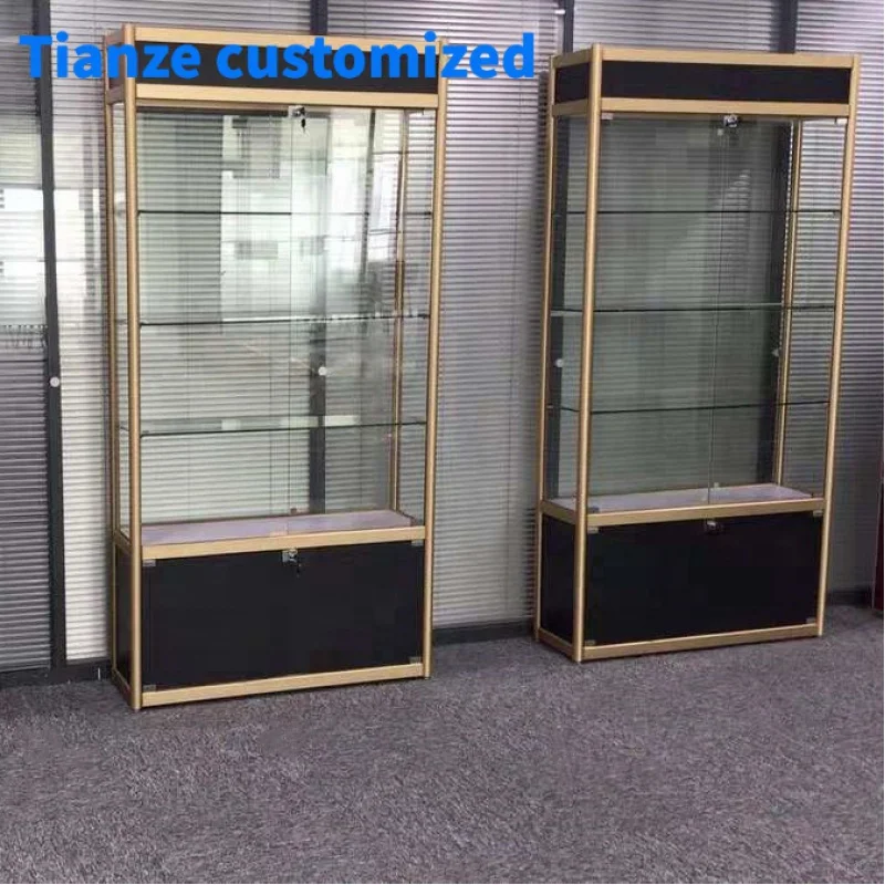 （customized）Boutique Glass Cabinet Showcase Product Display Retail Showcase Cabinet with LED Light